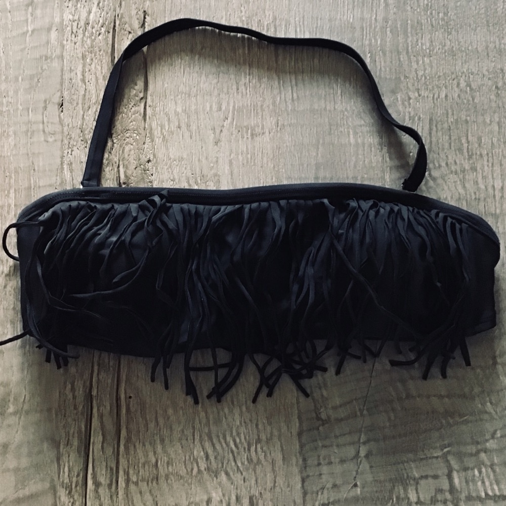 Black Fringed swimsuit top